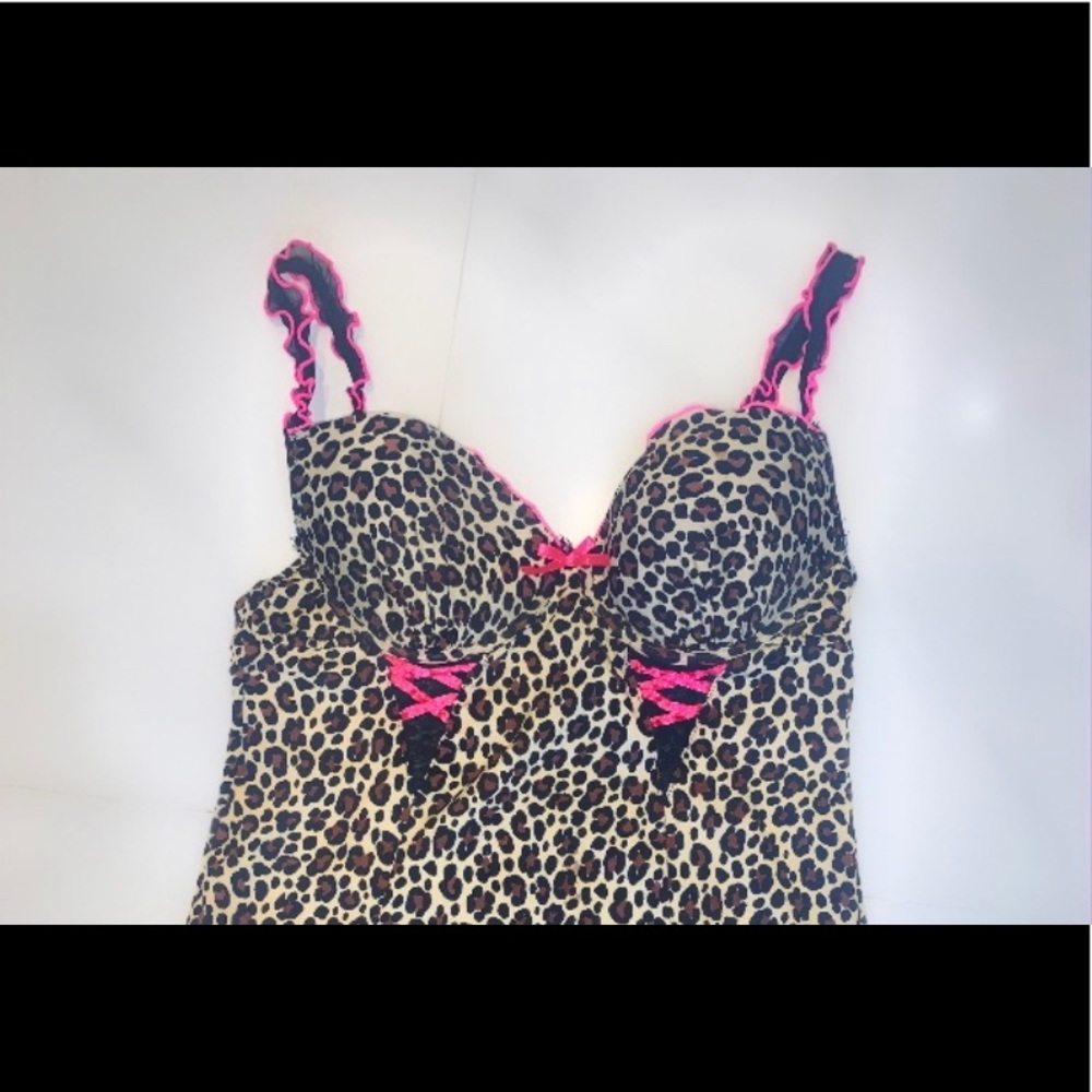 Baby doll cheetah print victoria secret slip